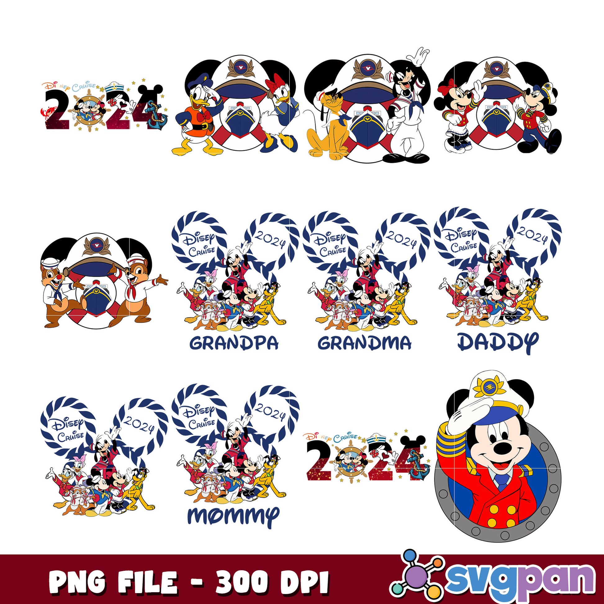 Disney Cruise 2024 Family PNG Bundle