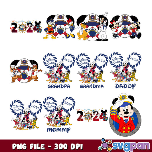 Disney Cruise 2024 Family PNG Bundle