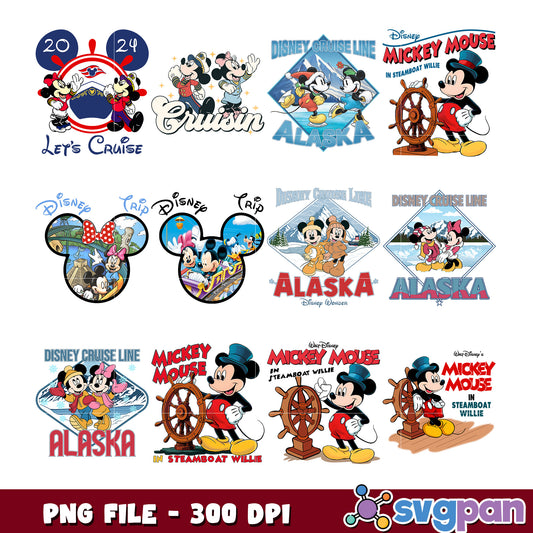 Disney Cruise Alaska Mickey Mouse PNG Bundle