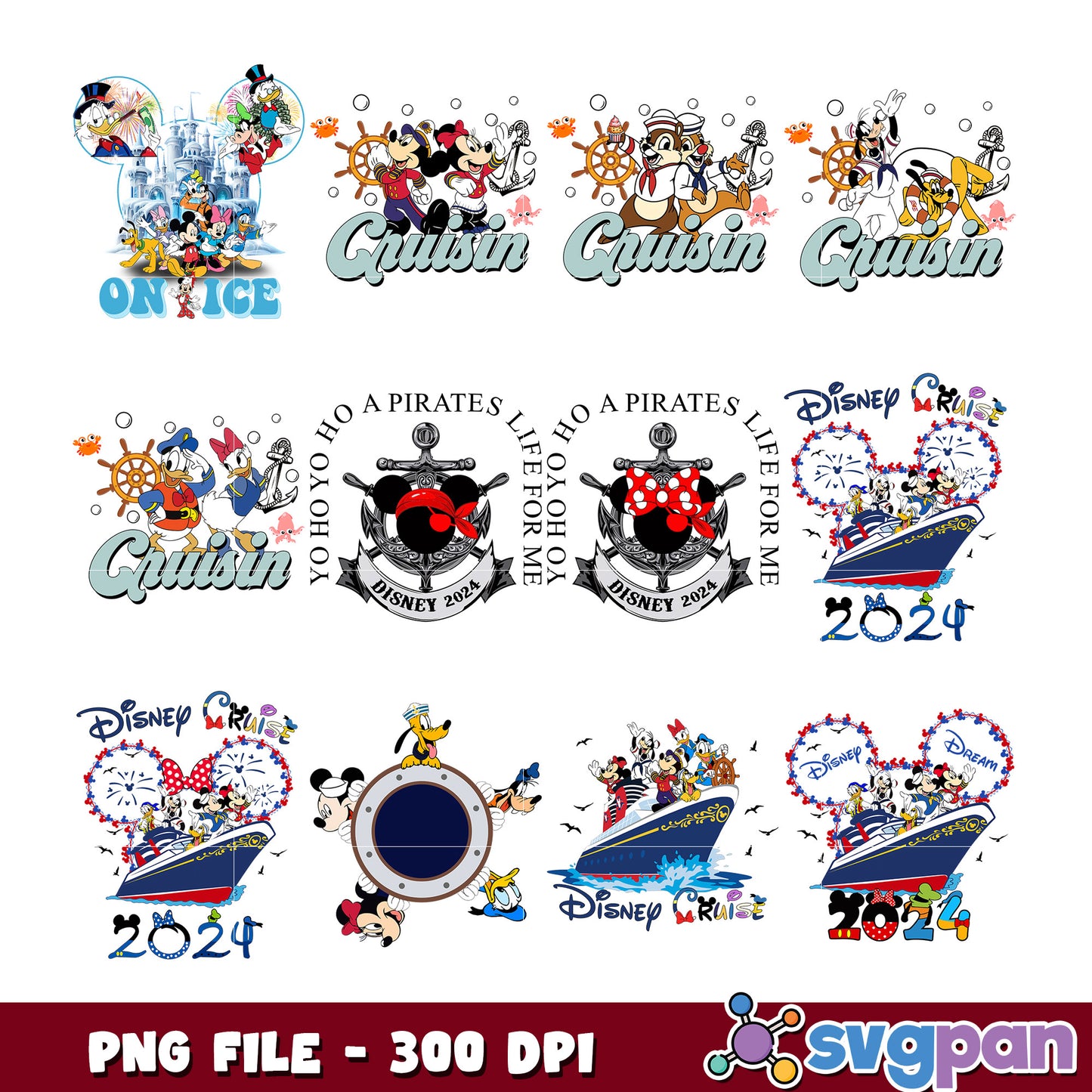 Disney Cruise Bundle PNG Graphics for 2024 Fun