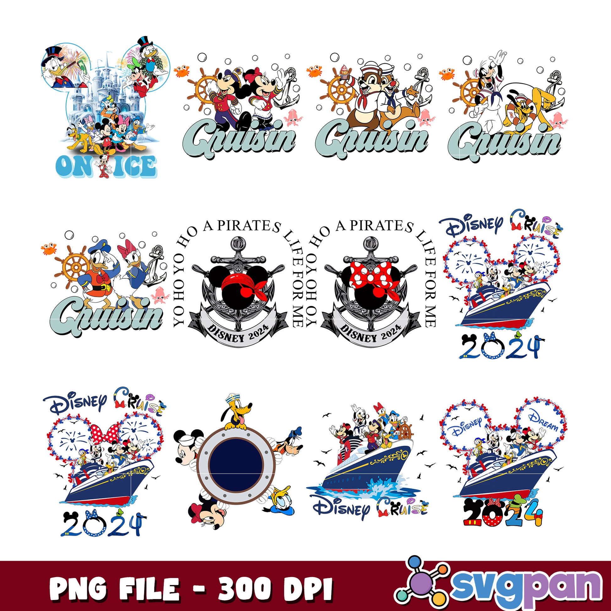 Disney Cruise Bundle PNG Graphics for 2024 Fun