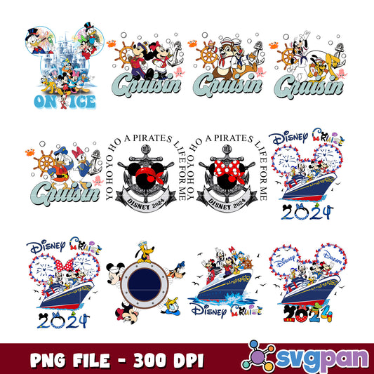 Disney Cruise Bundle PNG Graphics for 2024 Fun