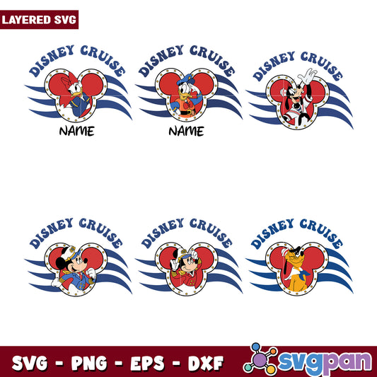 Disney Cruise Bundle SVG with Custom Name Options