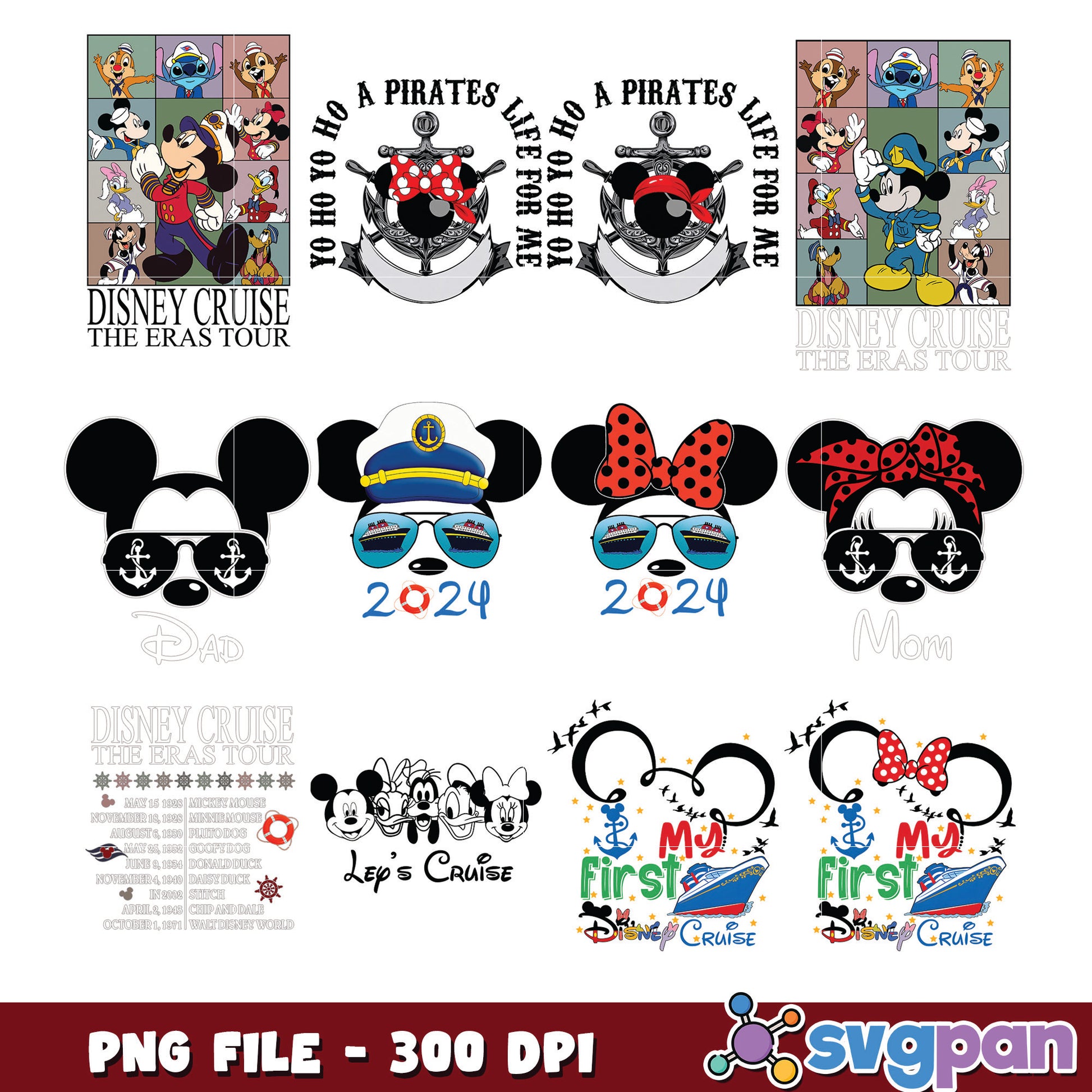 Disney Cruise Family Bundle PNG 300 DPI