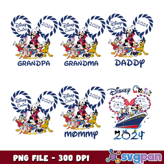 Disney Cruise Family PNG Bundle 2024