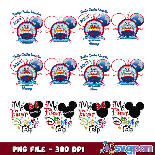 Disney Cruise Family Vacation PNG Bundle 2024