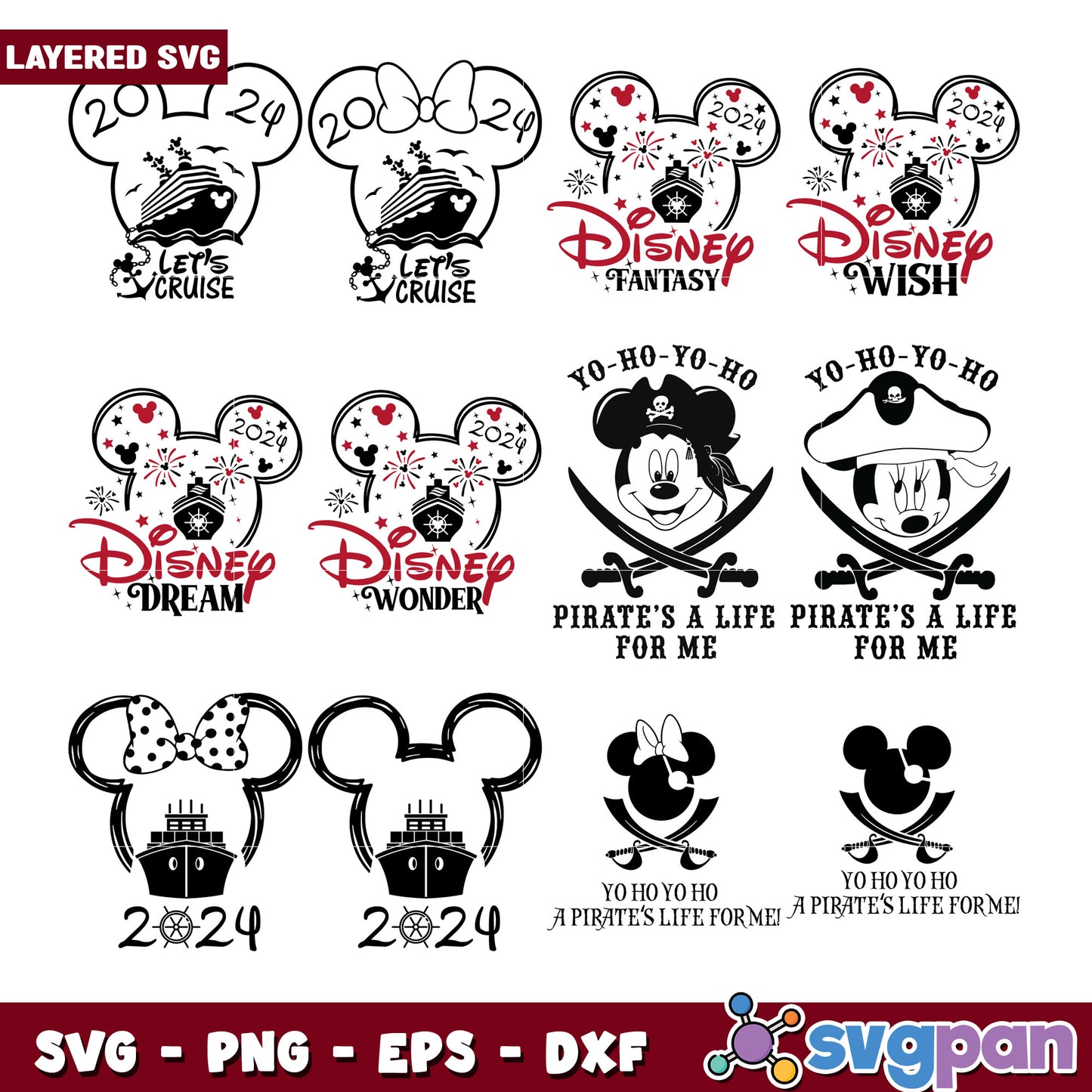 Disney Cruise & Pirate SVG Bundle 2024