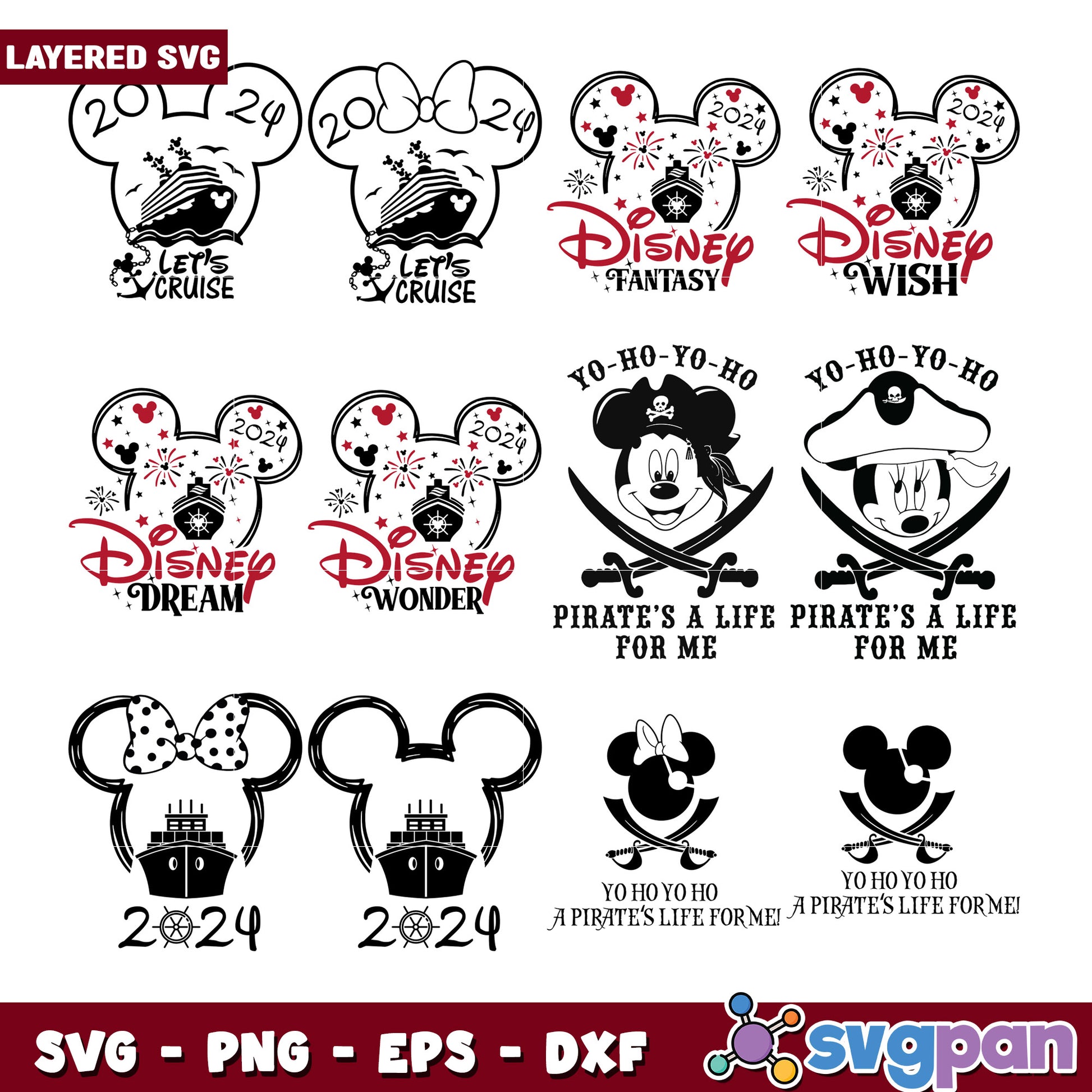 Disney Cruise & Pirate SVG Bundle 2024