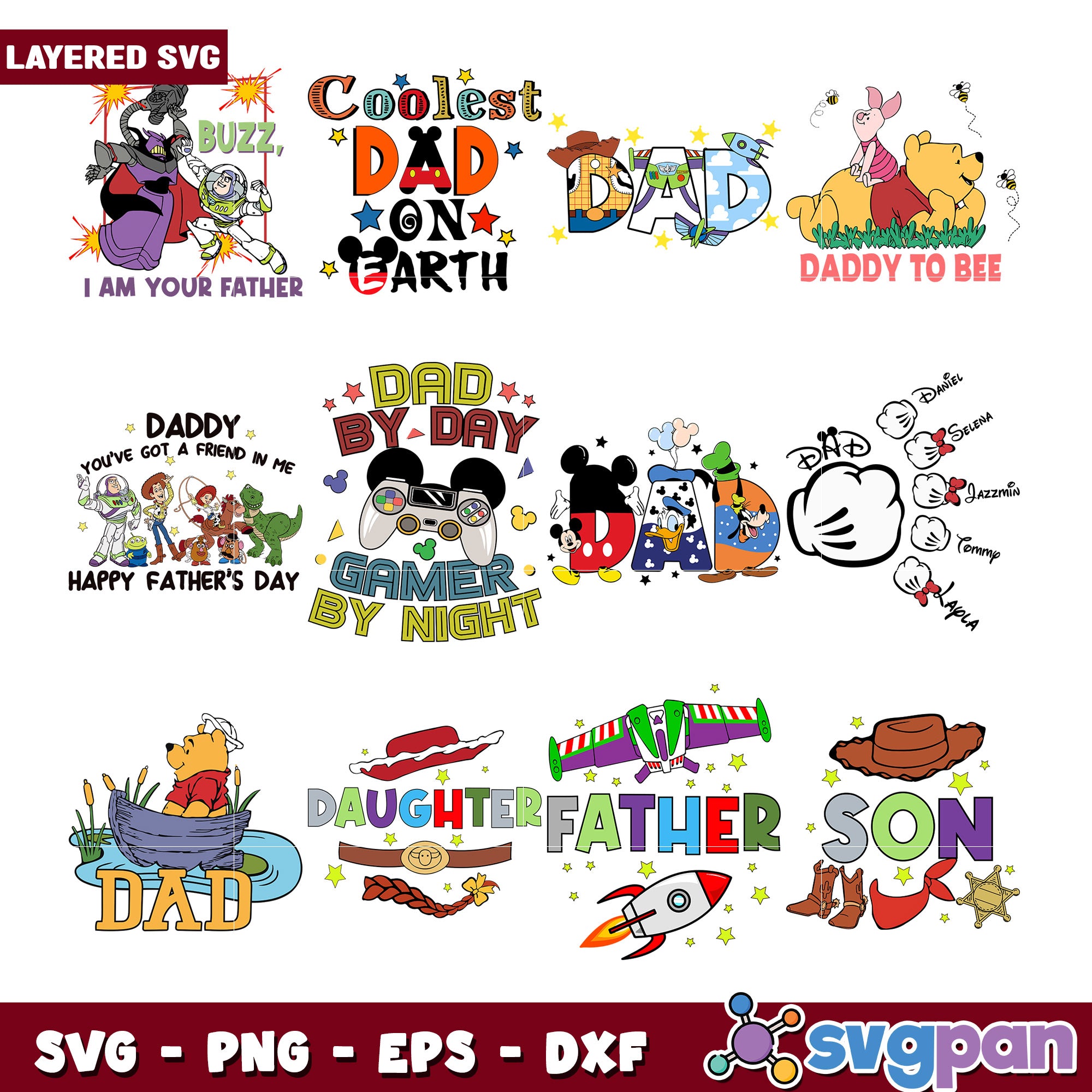 Disney Dad Sign Disney Dad SVG Bundle Father's Day Designs – svgpan