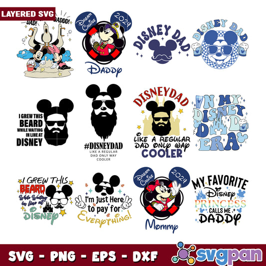 Disney Dad SVG Bundle Layered Designs