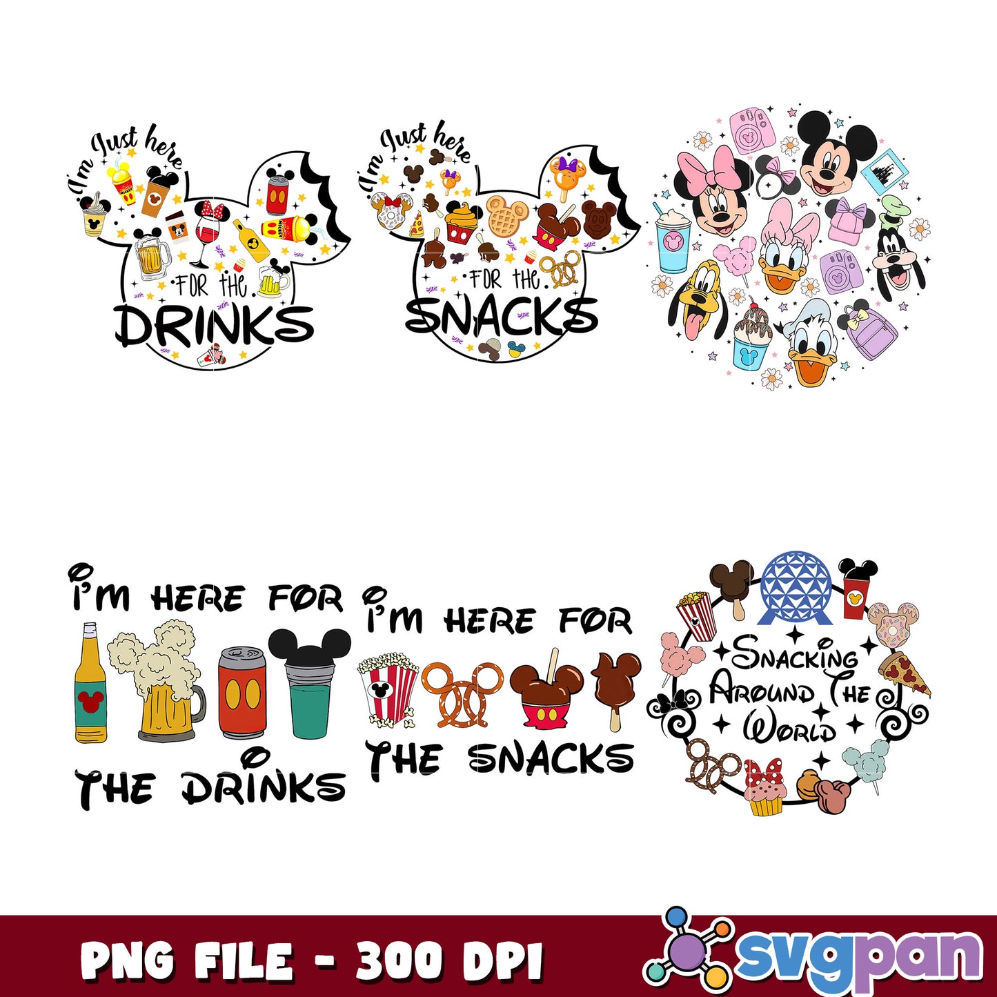 Disney Drinks Snacks Bundle PNG