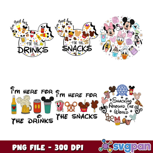 Disney Drinks Snacks Bundle PNG