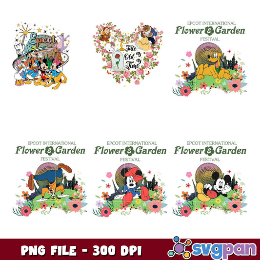 Disney Epcot Flower Garden PNG Bundle