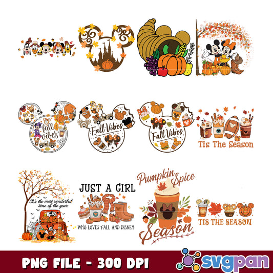 Disney Fall Bundle PNG 300 DPI