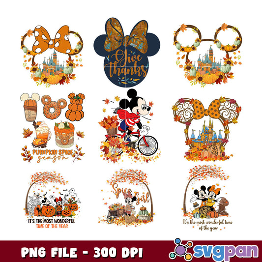Disney Fall Bundle PNG Sublimation