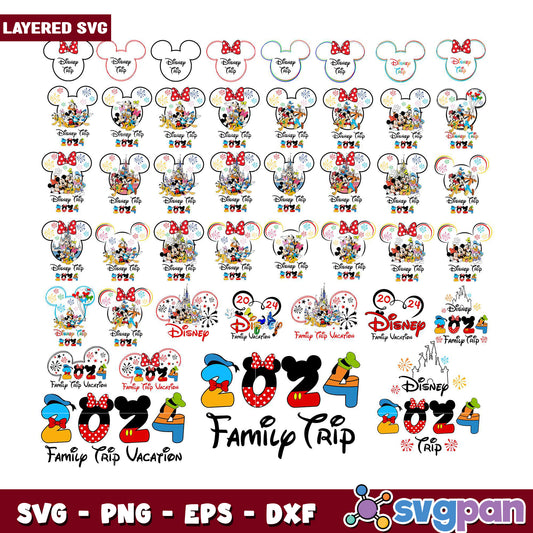 Disney Family Trip 2024 Bundle SVG for Crafts