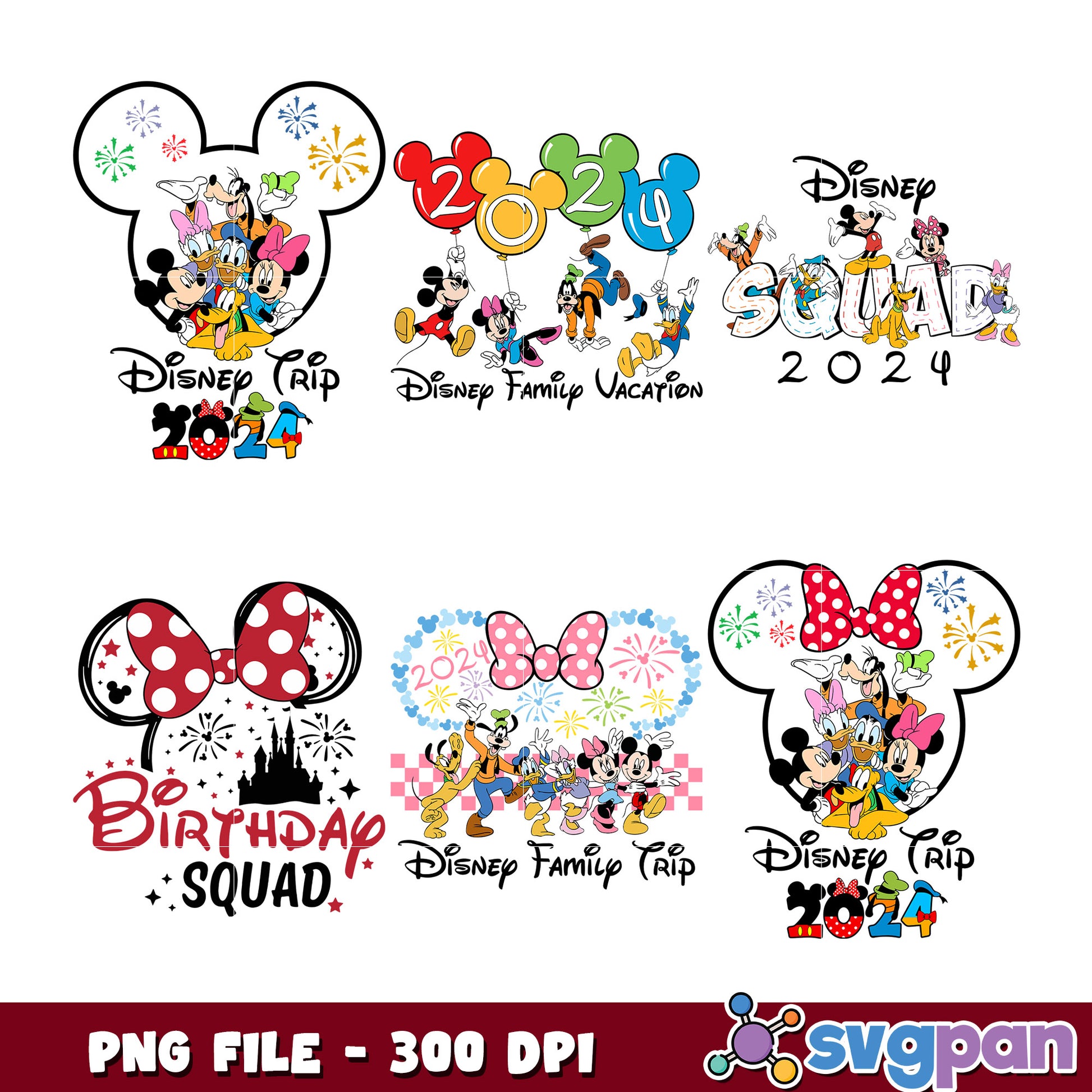 Disney Family Trip 2024 PNG Bundle