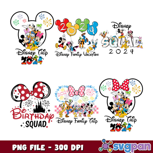 Disney Family Trip 2024 PNG Bundle