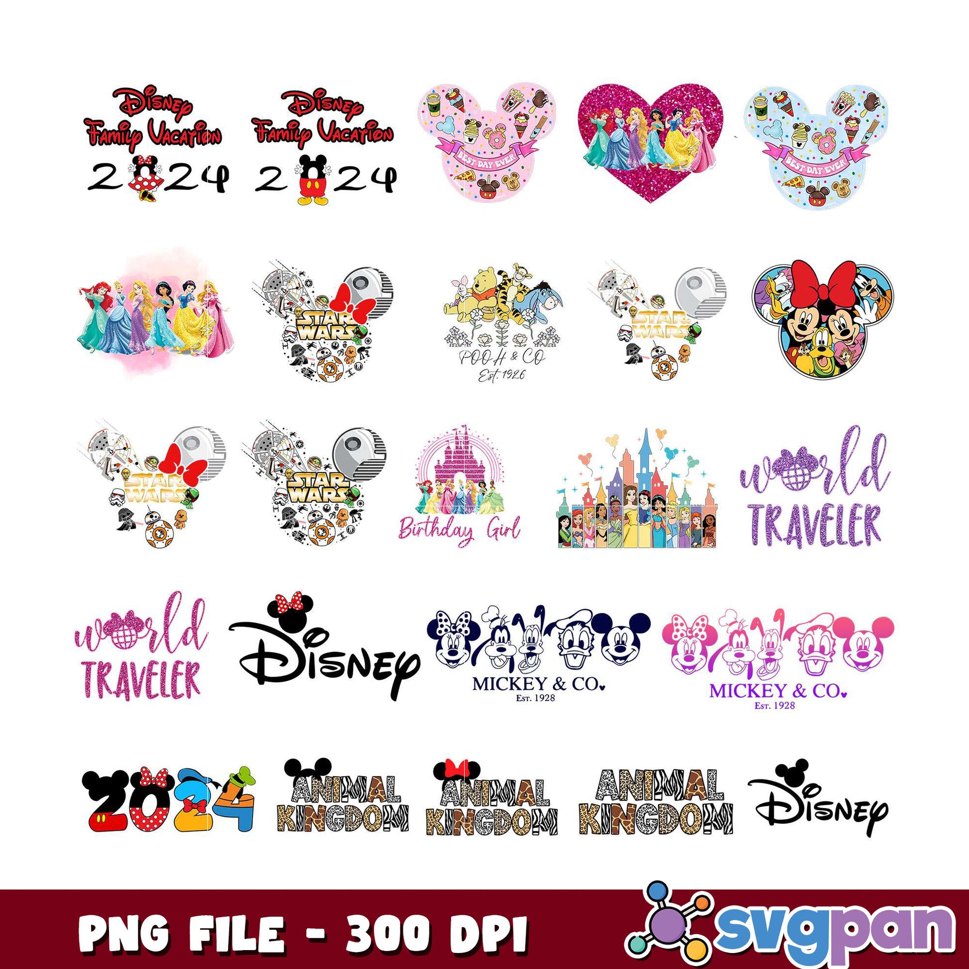 Disney Family Vacation 2024 PNG Bundle