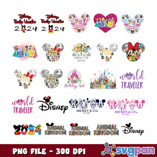 Disney Family Vacation 2024 PNG Bundle