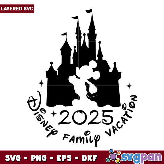 Disney Family Vacation 2025 SVG Castle and Mickey Design