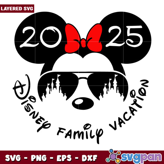 Disney Family Vacation 2025 SVG Design with Mickey Mouse