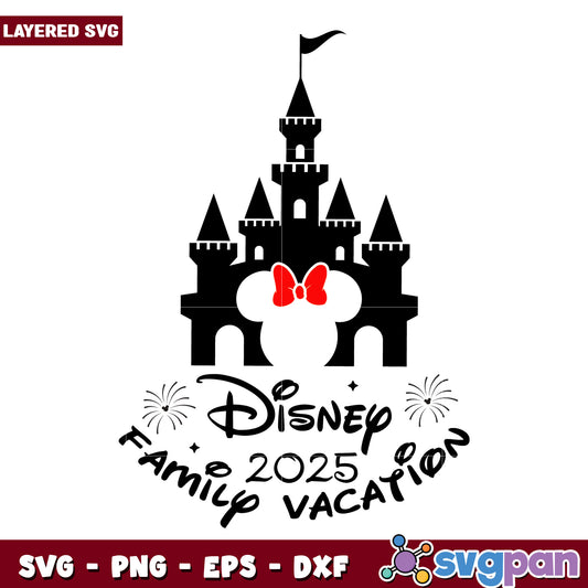 Disney Family Vacation 2025 SVG Mickey Castle Design