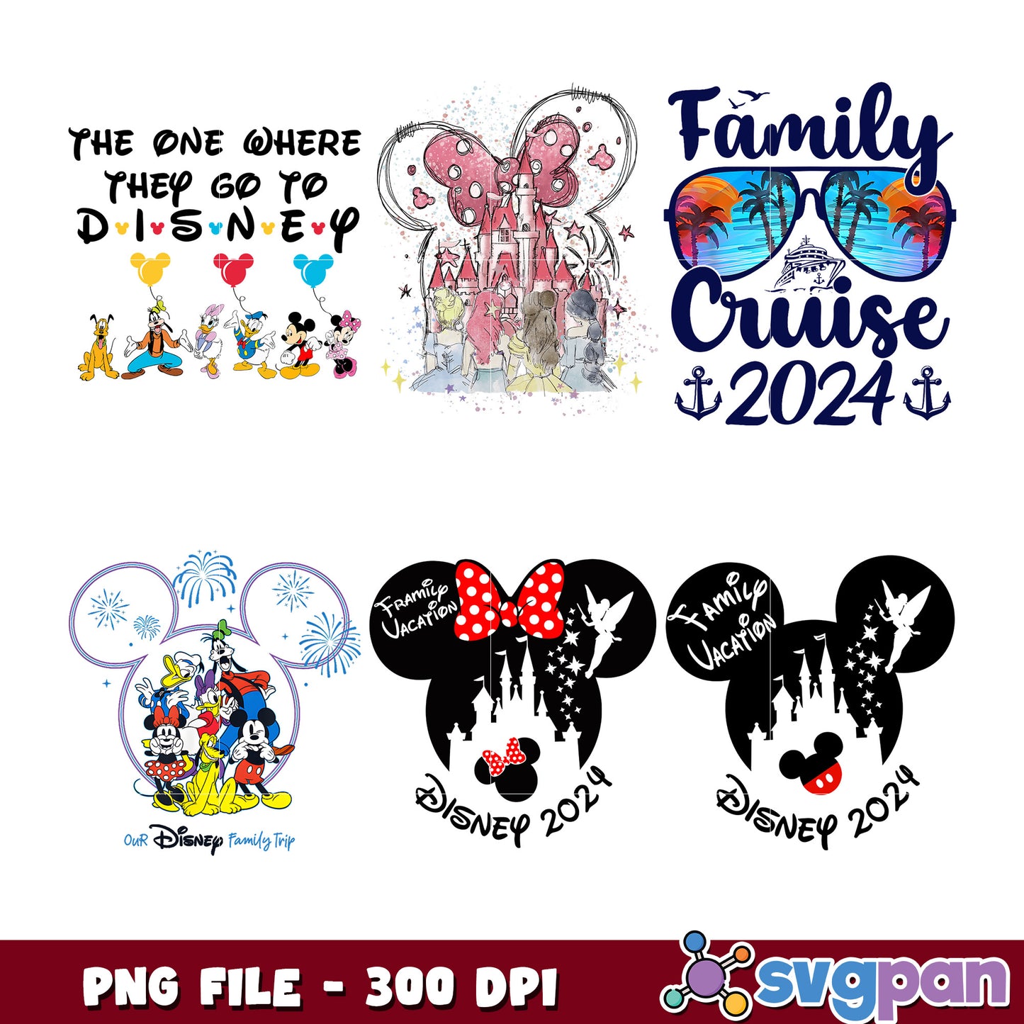 Disney Family Vacation Bundle 2024 PNG