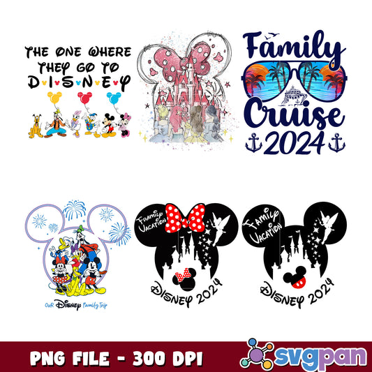 Disney Family Vacation Bundle 2024 PNG