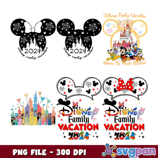 Disney Family Vacation Bundle 2024 PNG Graphics