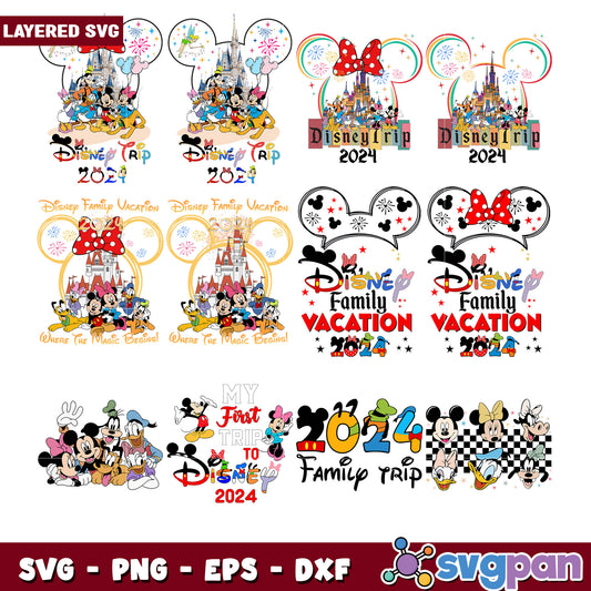 Disney Family Vacation Bundle SVG 2024 Designs