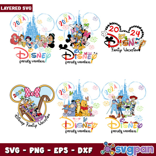 Disney Family Vacation Bundle SVG 2024 for Fun Crafts