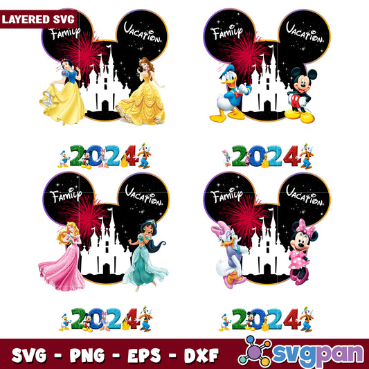 Disney Family Vacation Bundle SVG for 2024 Designs