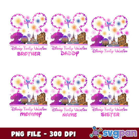 Disney Family Vacation PNG Bundle