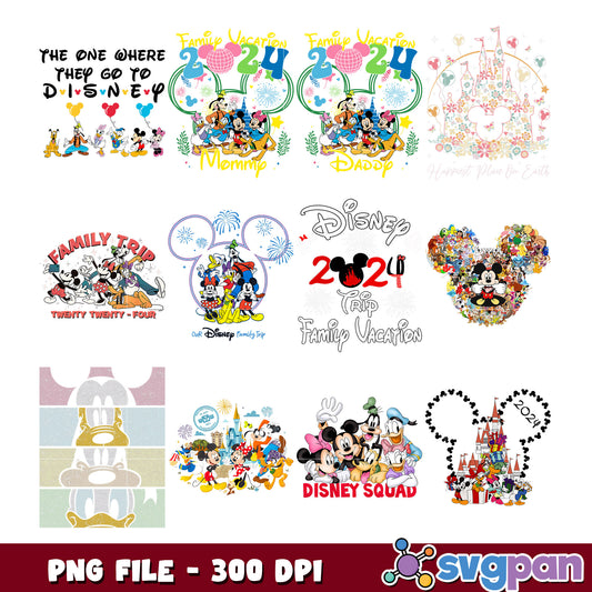 Disney Family Vacation PNG Bundle 2024