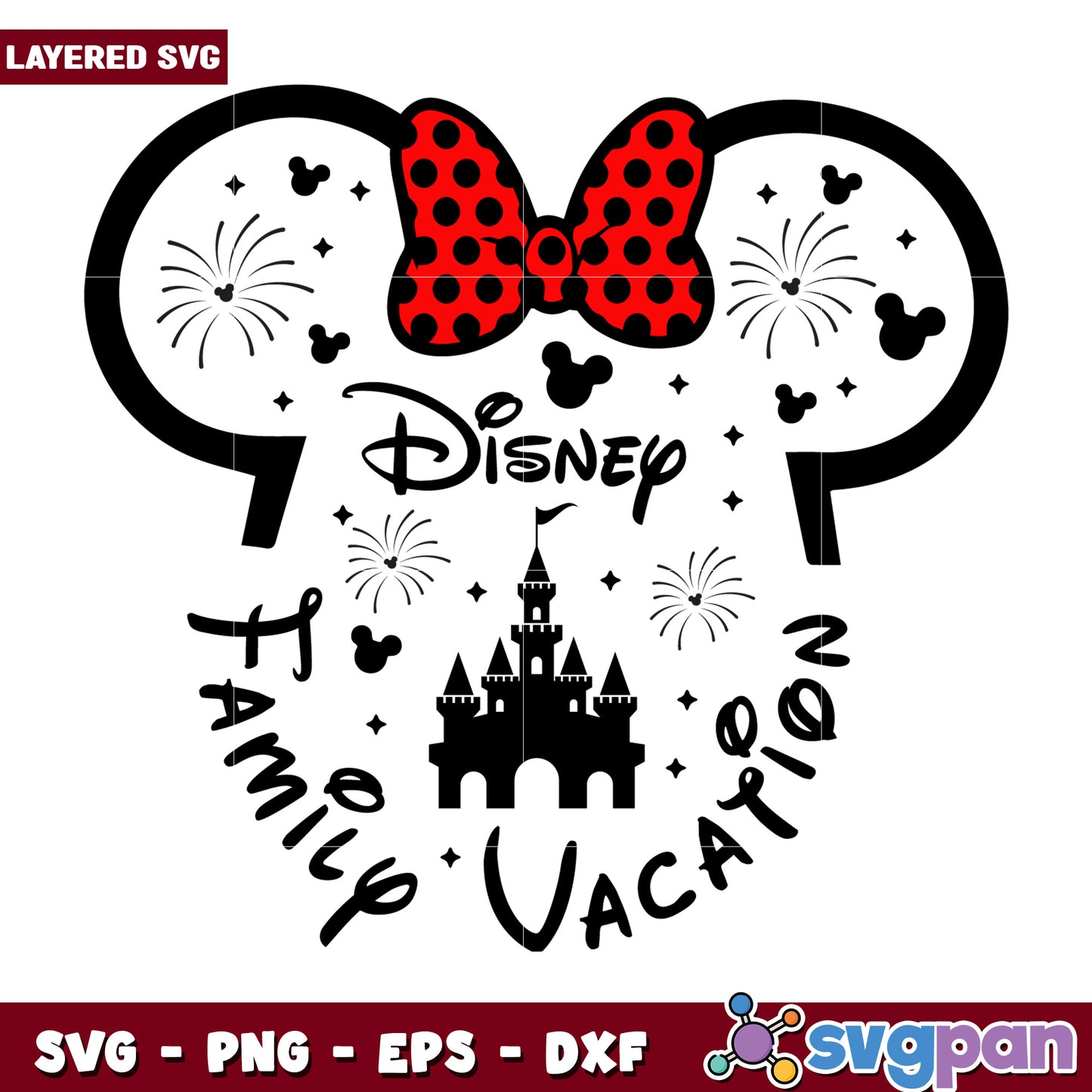 Disney Family Vacation SVG with Mickey Ear Design