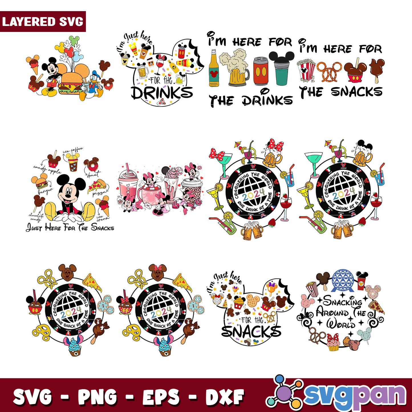 Disney Food SVG Bundle Drinks & Snacks