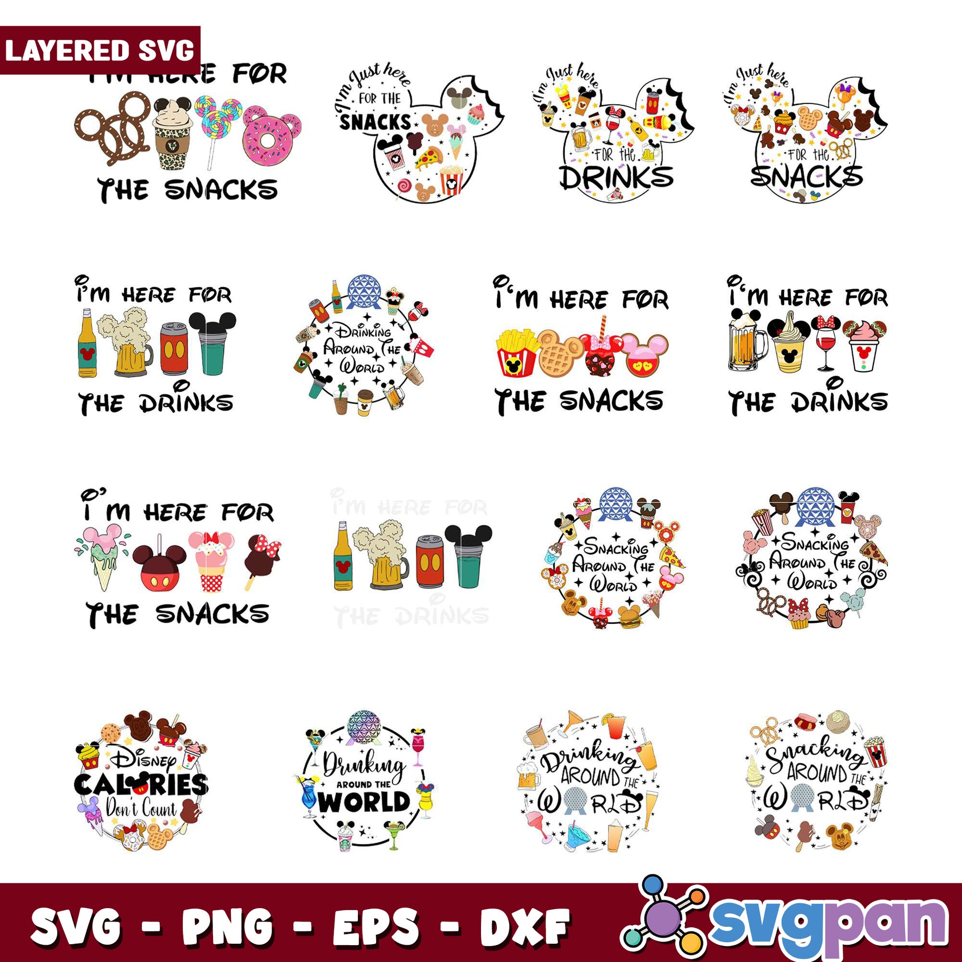 Disney Food SVG Bundle Snacks & Drinks