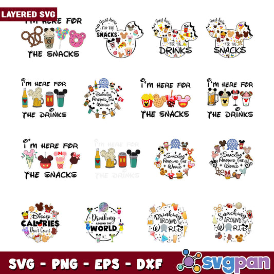 Disney Food SVG Bundle Snacks & Drinks
