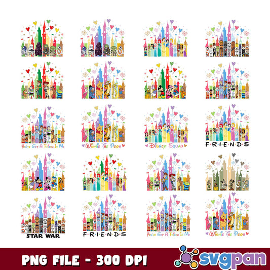 Disney Friends Castle PNG Bundle 300 DPI
