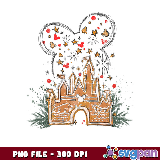 Disney Gingerbread Castle PNG