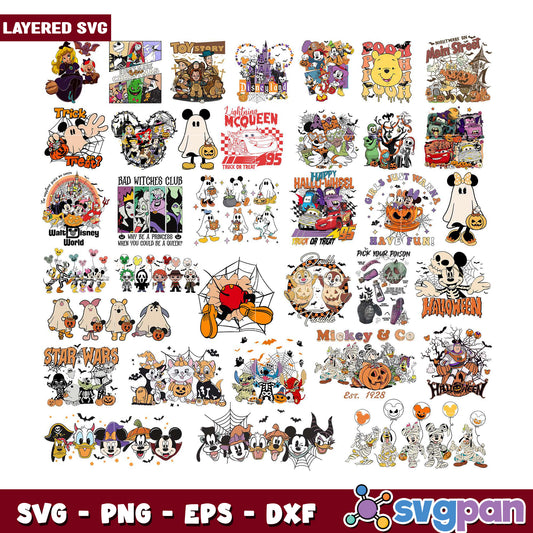 Disney Halloween Bundle SVG Files for Crafting Fun