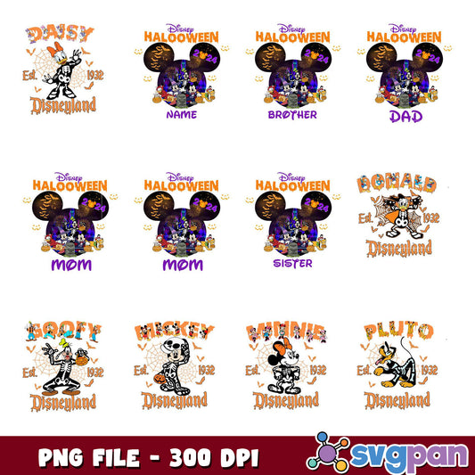 Disney Halloween Family PNG Bundle 300 DPI