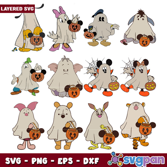Disney Halloween Ghost Bundle SVG Cut Files