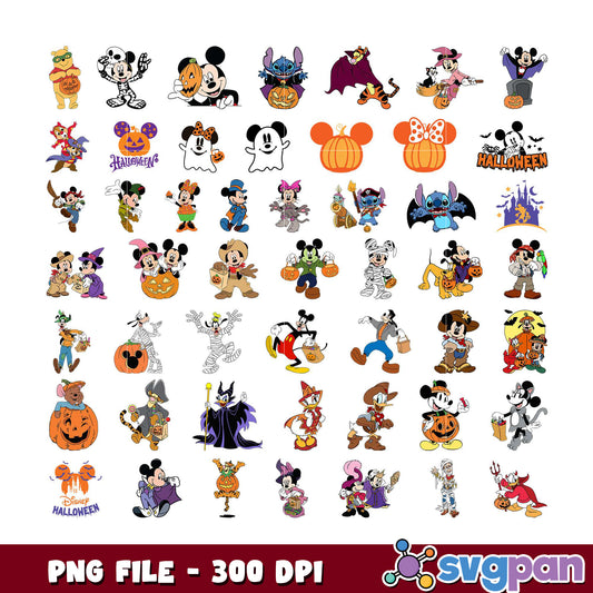 Disney Halloween PNG Bundle of Characters Art