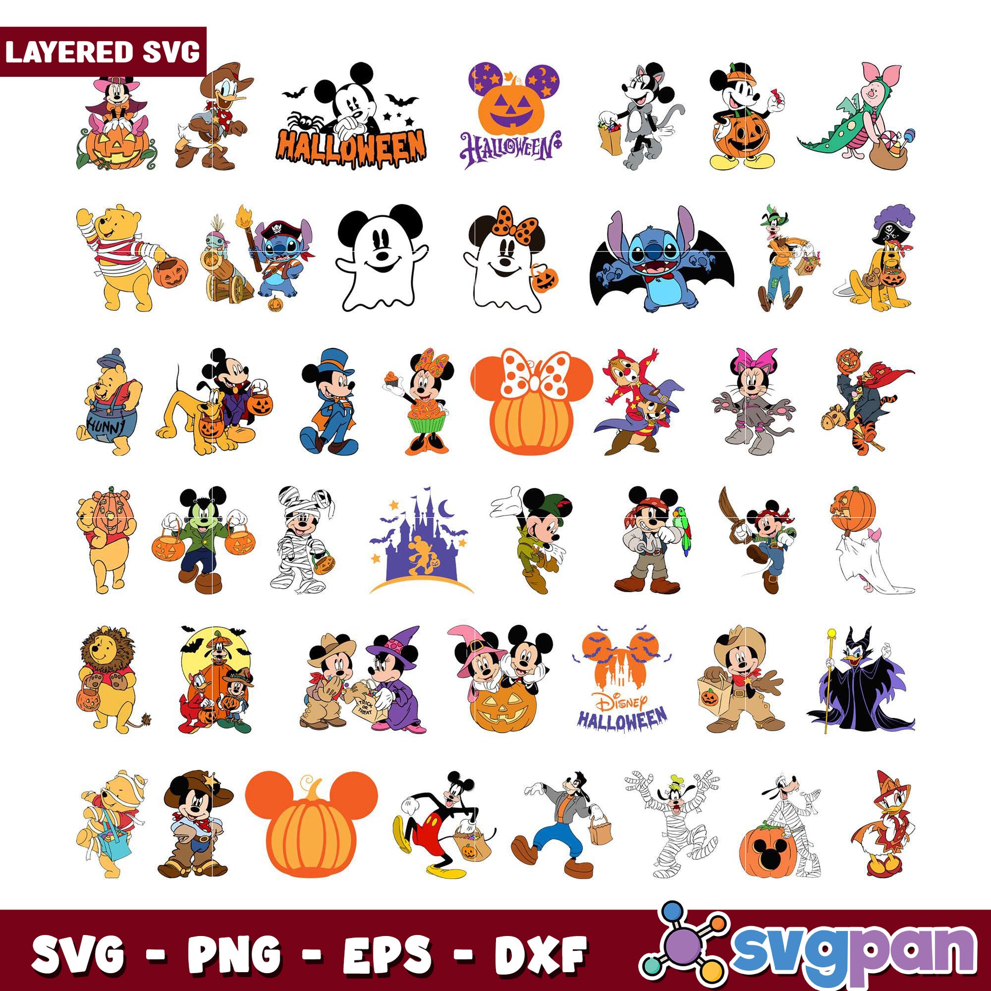 Disney Halloween SVG Bundle 30 Layered Designs
