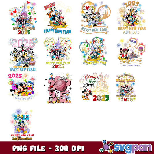 Disney Happy New Year 2025 PNG Bundle