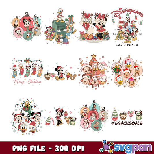 Disney Holiday Bundle PNG Files for Festive Fun