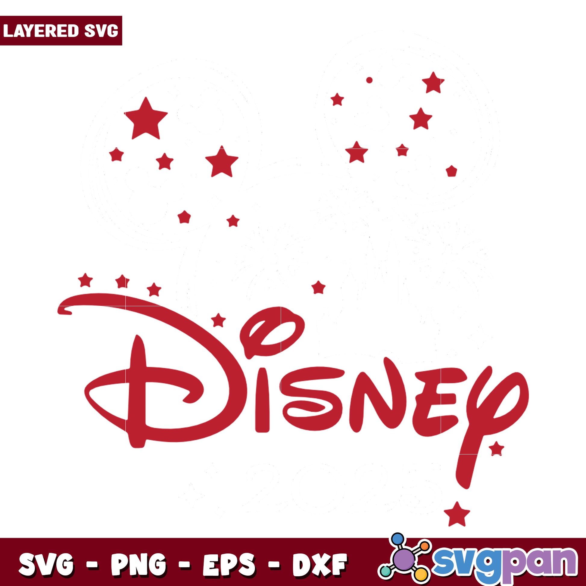 Disney Logo SVG with Stars