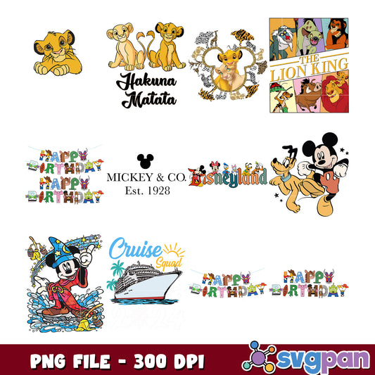 Disney Mickey Lion King Bundle PNG